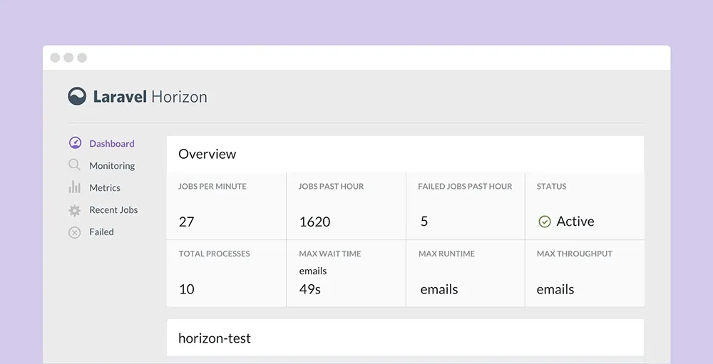 پلاگین Laravel Horizon